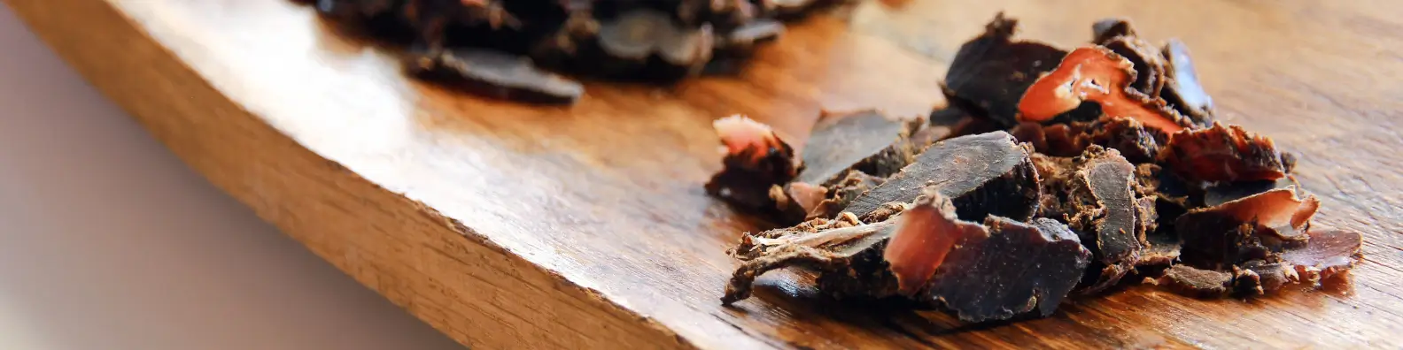 biltong platter on a wooden board